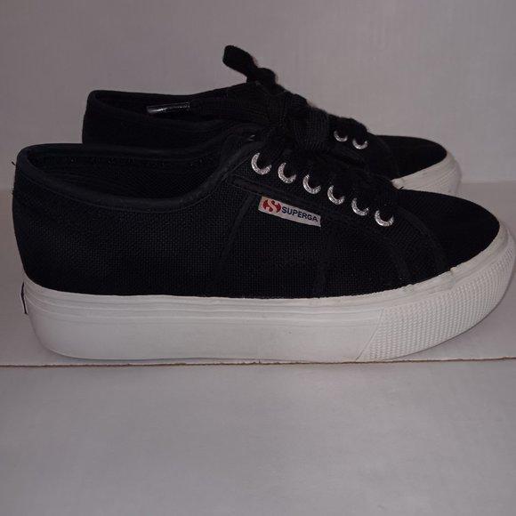 SUPERGA PLATFORM LACE UP CANVAS SNEAKERS - Picture 5 of 7